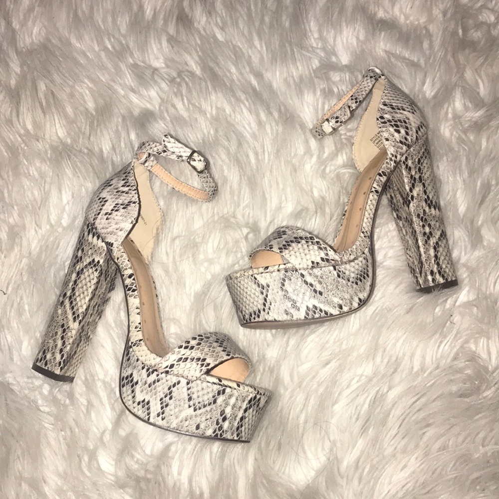 Snakeprint Platform Heels